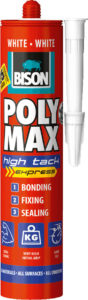 Bison Polymax High Tack Express Silicone Sealing Glue White 425gr