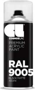 Cosmos Lac Premium Acrylic Σπρέι Βαφής Μαύρο με Ματ Εφέ 400ml