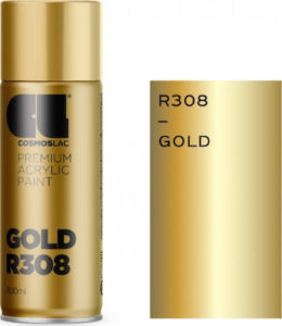 Cosmos Lac Premium Acrylic Σπρέι Βαφής Χρυσό με Γυαλιστερό Εφέ 400ml