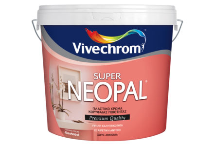 Το Super Neopal της Vivechrom είναι πλαστικό χρώμα κορυφαίας ποιότητας που διακρίνεται για τη μεγάλη του καλυπτικότητα και τις εξαιρετικές αντοχές του στο συχνό πλύσιμο. Δουλεύεται εύκολα